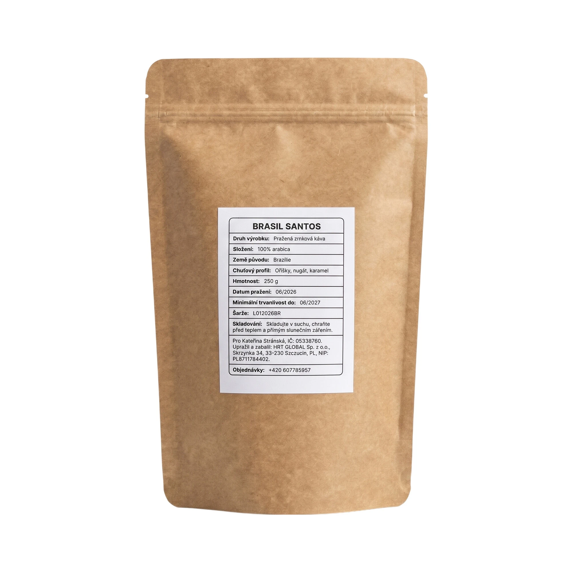 Brasil Santos zrnková káva 250 g